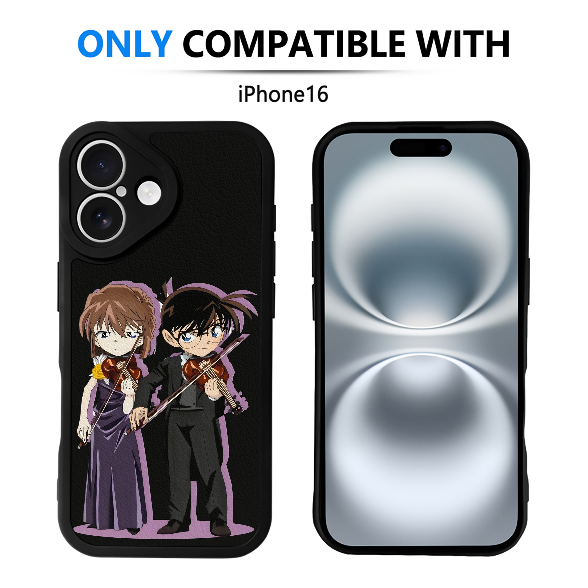 （画像用） 名探偵コナン 灰原 哀 はいばら あい Detective Conan Anita Hailey、Vi Graythorn Haibara Ai 【iPhone 16シリーズ対応】シリコンスマホケース（レザー調） 材質：シリコン